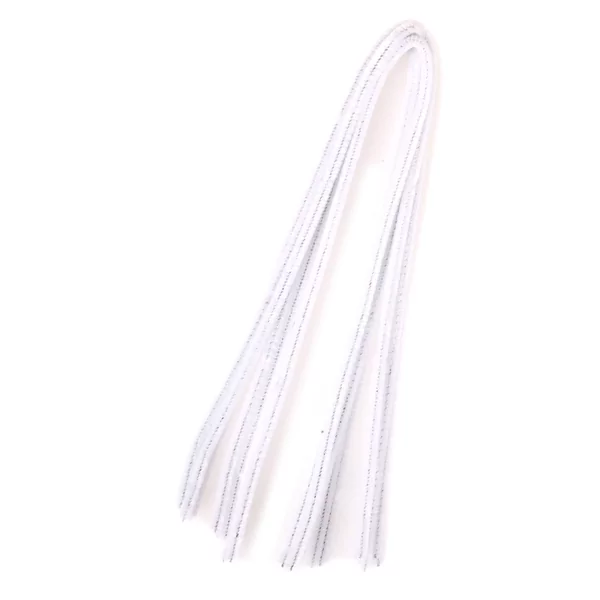 10 chenilles blanches 50 cm x 6 mm