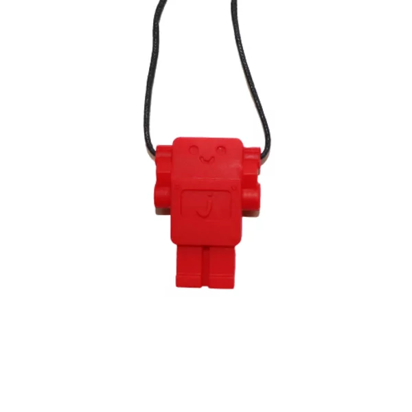 Pendentif à mâcher robot rouge écarlate