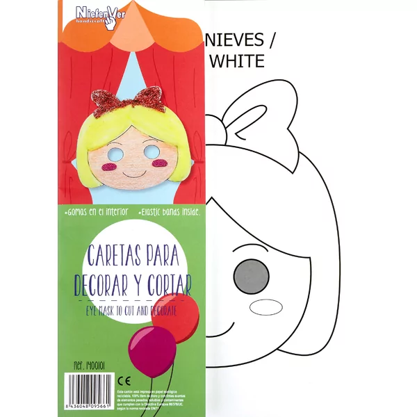 Maskers om te versieren en te knippen Sneeuwwitje