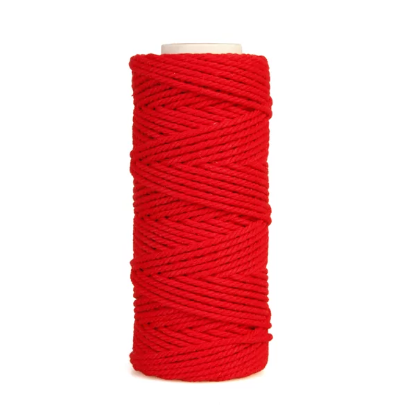 Ficelle coton rouge 200 g gros (macramé), environs 130 m (2 mm)