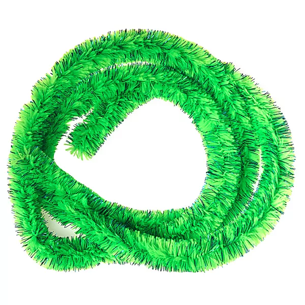 Glitter chenilledraad 30 mm diameter lichtgroen blauw