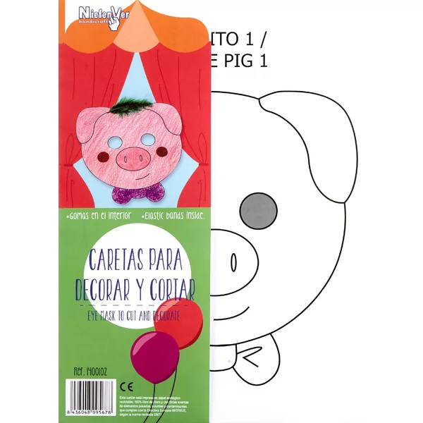 Maskers om te versieren en te knippen De 3 biggetjes
