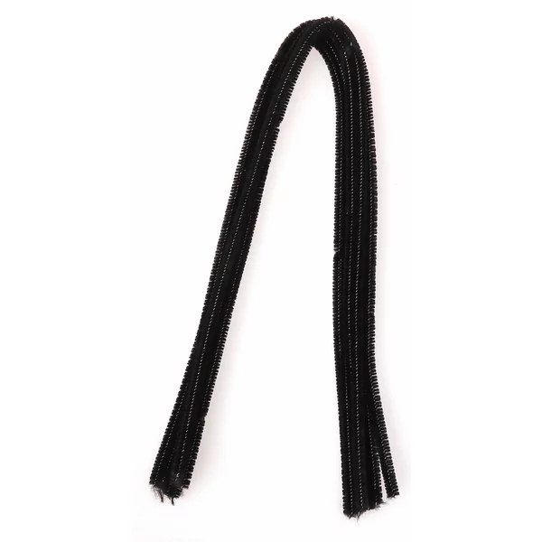 10 pcs chenille stems black  50 cm x 6 mm