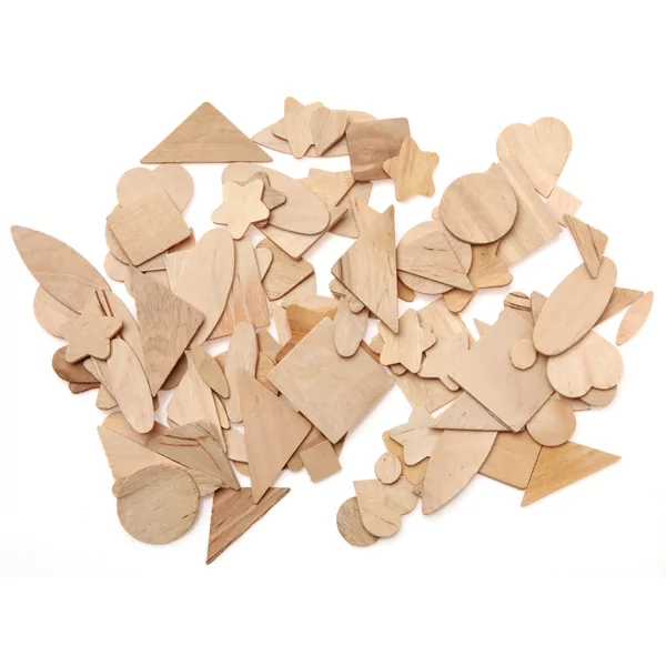 Set de 100 pièces formes assorties en bois
