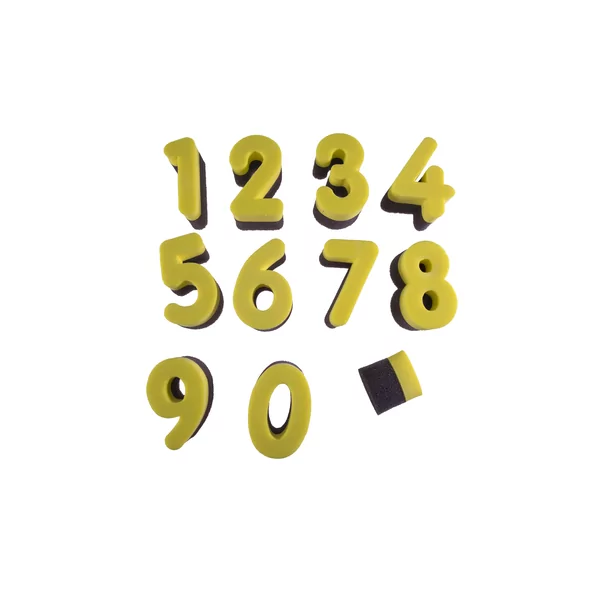 Bag with 10 sponge stampers numbers with  handle