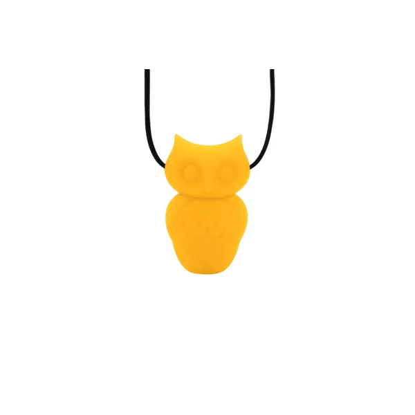 Pendentif à mâcher hibou jaune canari
