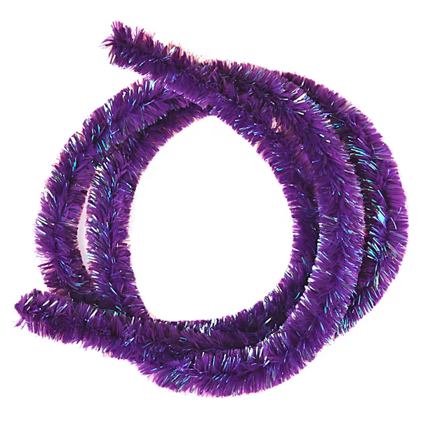 Glitter chenil stems 30 mm diameter purple gold