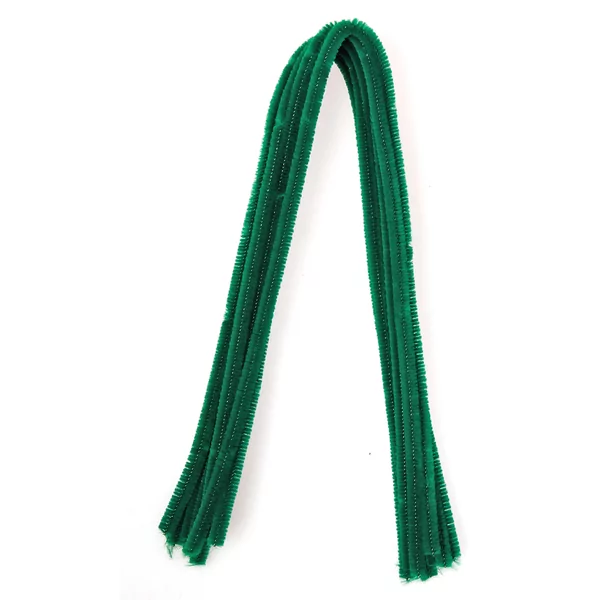 10 pcs chenille stems green 50 cm x 8 mm