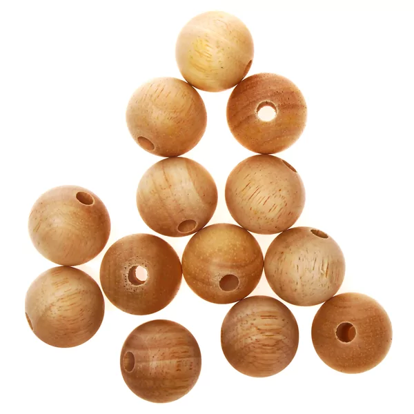 100 Houten parels onvernist 25 mm diameter