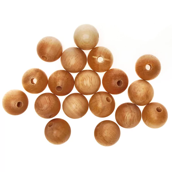 100 Perles en bois 19 mm diamètre (3 mm) non vernis