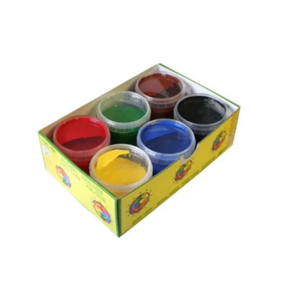 Peinture à doigts nawaro 150g Rouge, jaune, vert, bleu, brun et noir