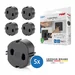 Stopcontactbeschermers, zwart, 5 stuks