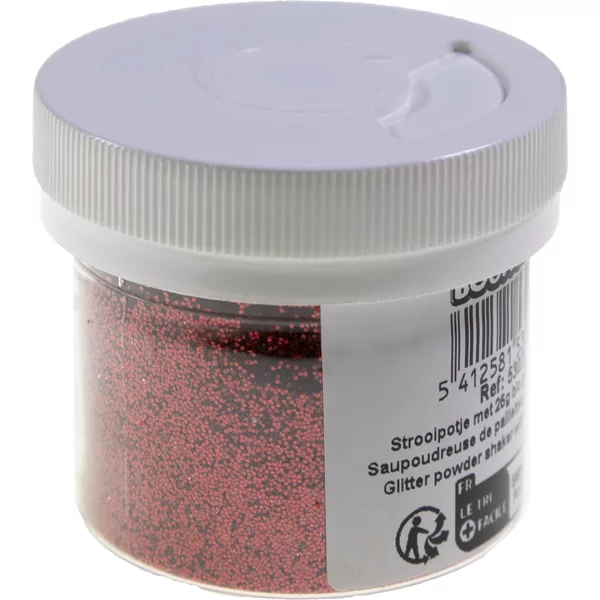 Glitter powder shaker with 25g bio glitter red