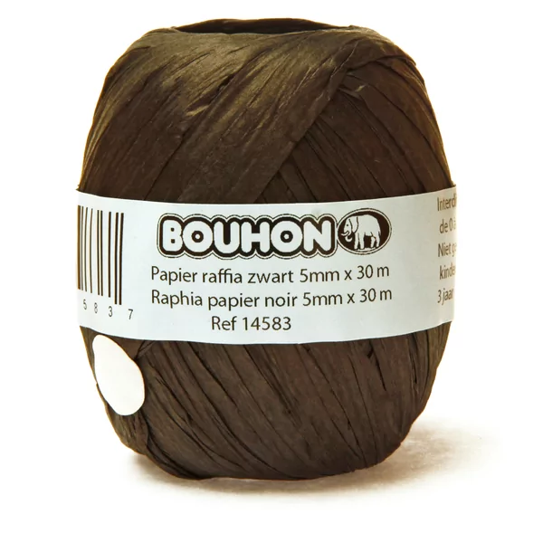 Raphia papier noir 5mm x 30 m