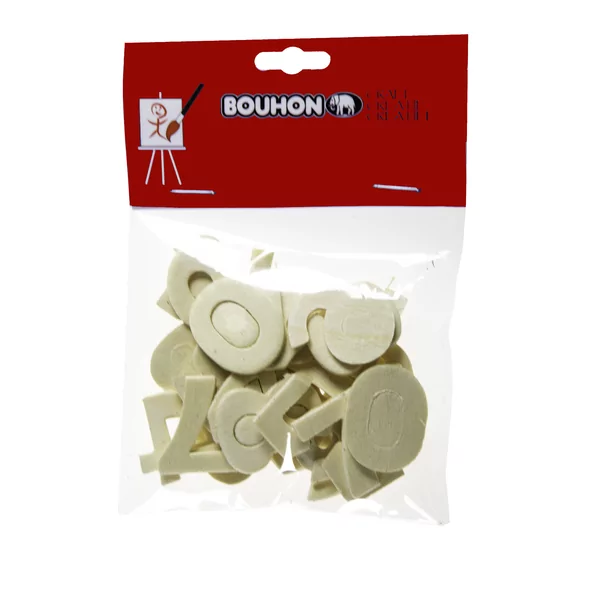 Bag with 30 wooden numbers +/- 25 mm