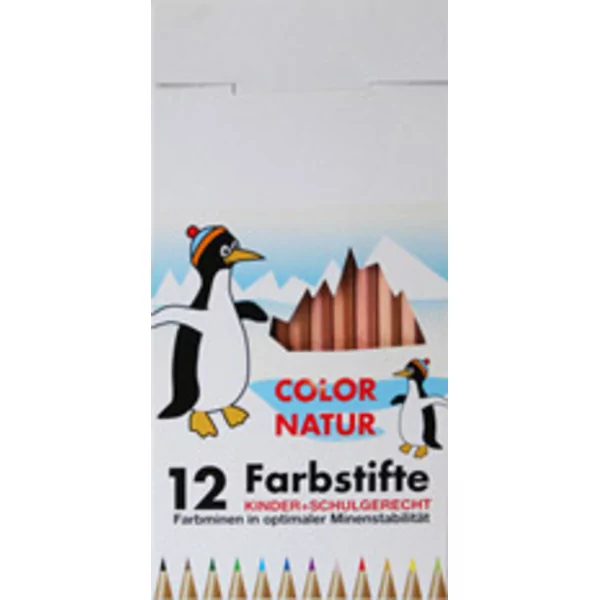 Crayons de couleur en bois cidre non vernis 12 Couleurs, 5mm x 175mm, mine 2mm