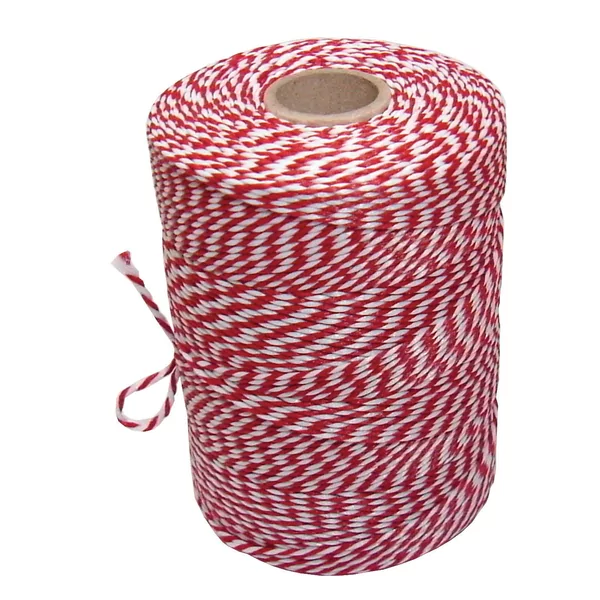 Cotton rope 200 g white/red