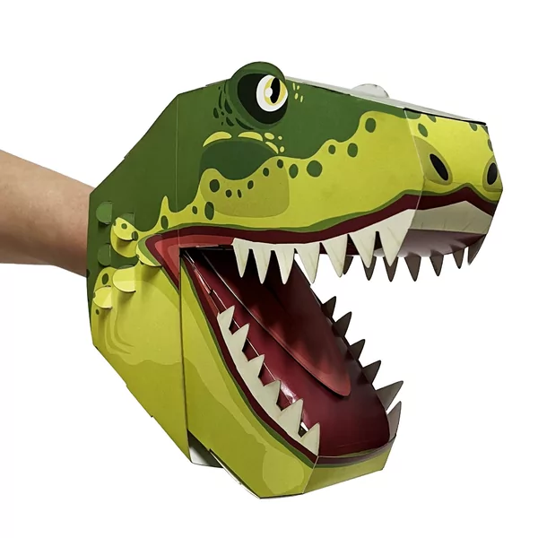 Kartonnen handpop knutselen - T-Rex