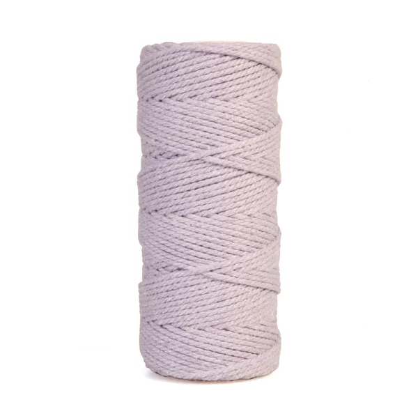 Ficelle coton lila mauve 200 g gros (macramé), environs 130 m (2 mm)