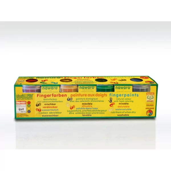 Peinture à doigts nawaro 150g Rouge, jaune, vert et bleu