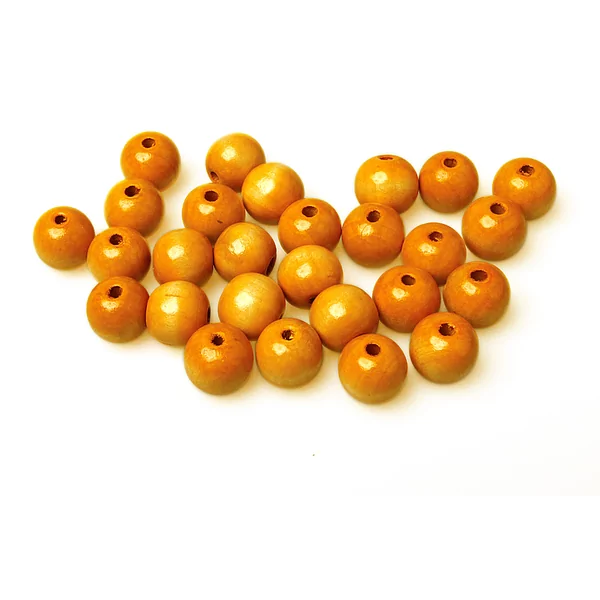 Zak met 100 houten parels 18 mm diameter, 4 mm gat