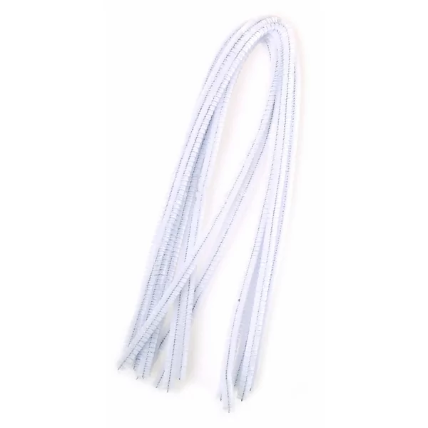 10 pcs chenille stems white 50 cm x 8 mm