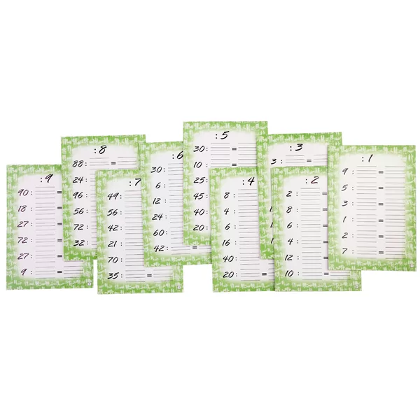 30 Cartes éffaçables, divisier, 13,5 x 20cm